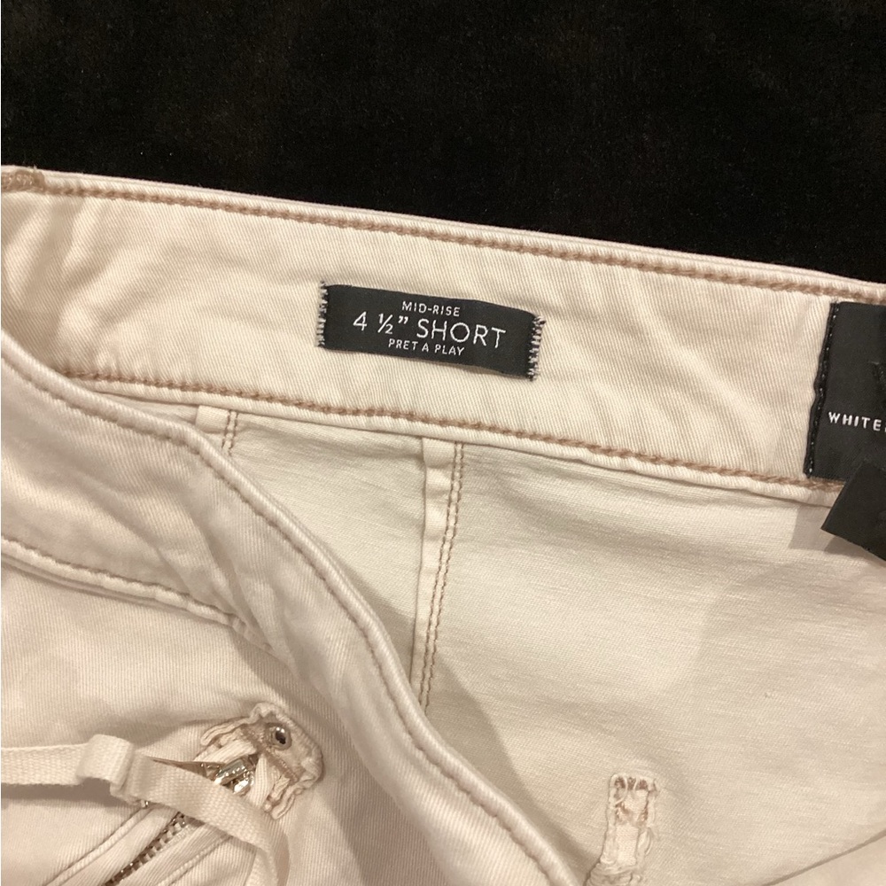 White House Black Market Cream High Waist Shorts - Picture 2 of 5